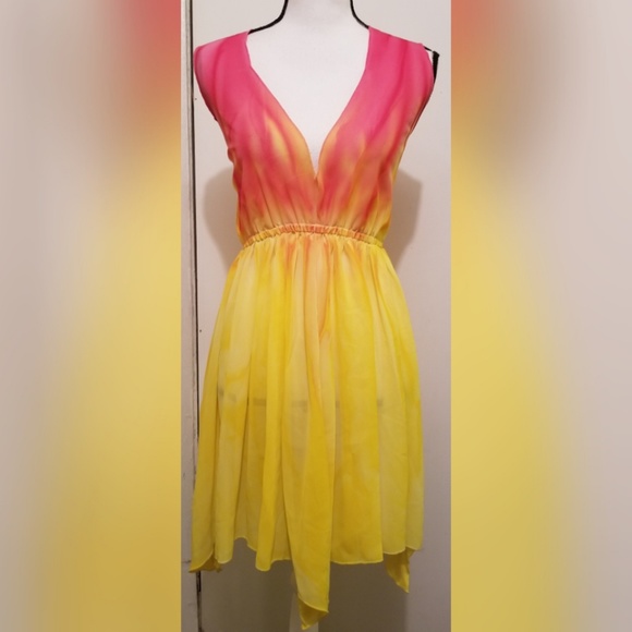 Yellow Cocktail Dress Ombre